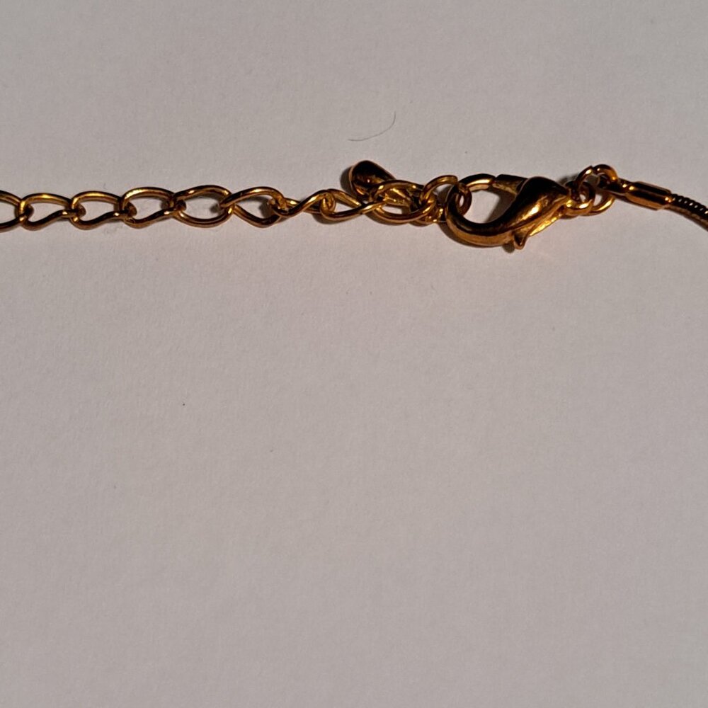Gold tone awareness ribbon necklace - Picture 3 of 6